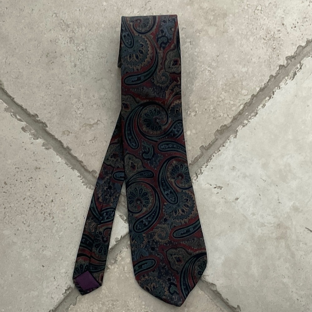 Vtg Regent Tailors Men's Paisley Silk‎ Blend Tie Made in USA Bert Pulitzer